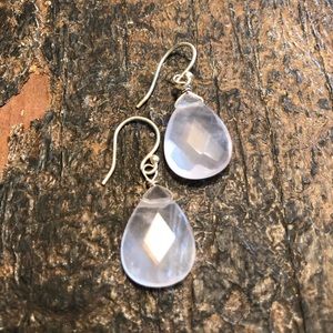Sterling silver and rose quartz earrings